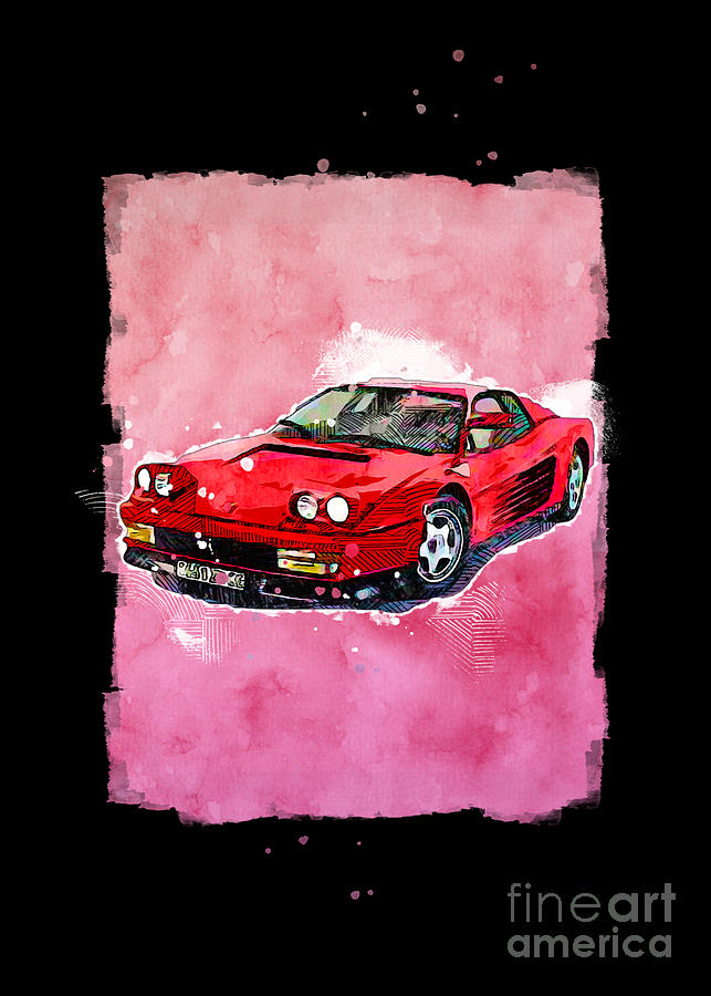 SMK003851 Vehicle 1984 Ferrari Testarossa Painting by Marietta Beatty ...