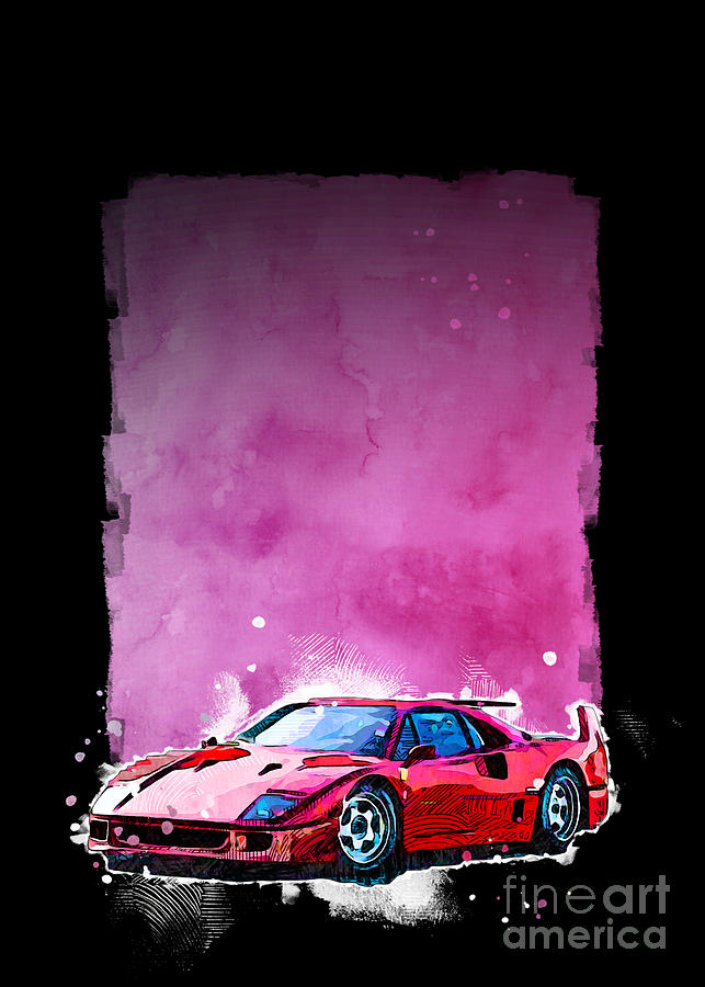 SMK003880 Vehicle 1987 Ferrari F40 Painting by Marietta Beatty - Fine ...