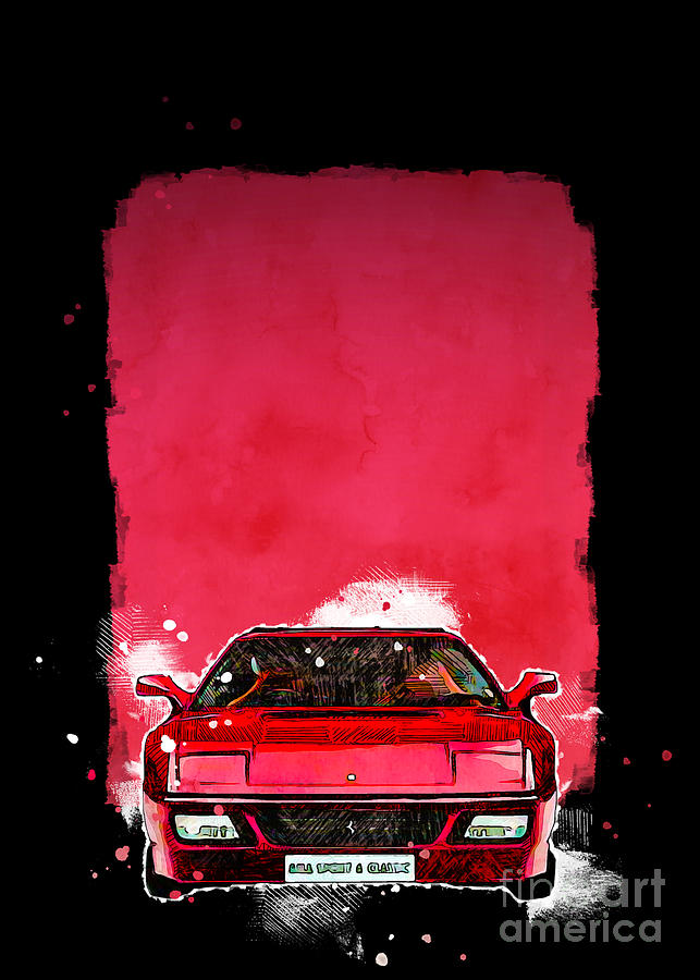 SMK003977 Vehicle 1994 Ferrari 348 GT Competizione Painting by Marietta ...