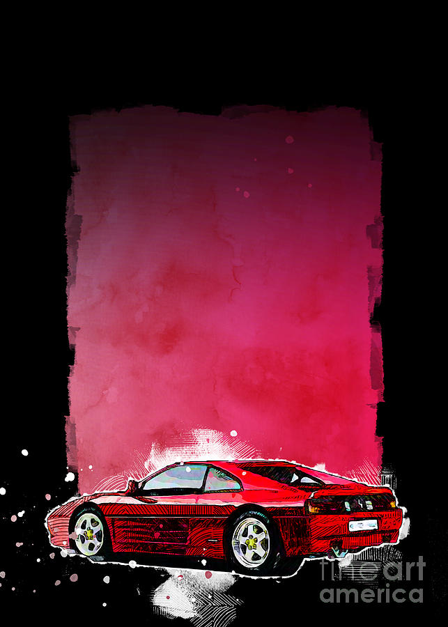 SMK003980 Vehicle 1994 Ferrari 348 GT Competizione Painting by Marietta ...