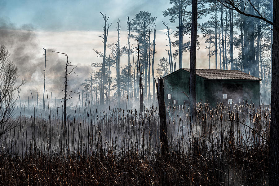 Smoke Around the Duck Blind Photograph by Carol Ward - Pixels