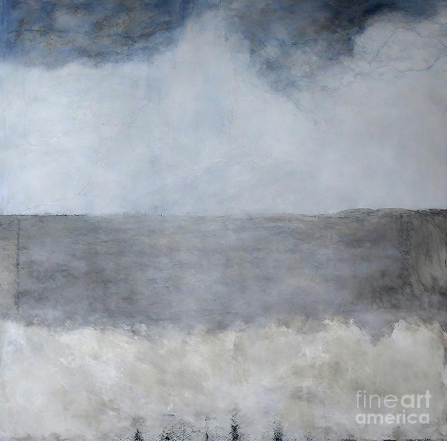 Yellowstone National Park Painting - Smoke Geyser Water Nature Abstract Art Painting by N Akkash