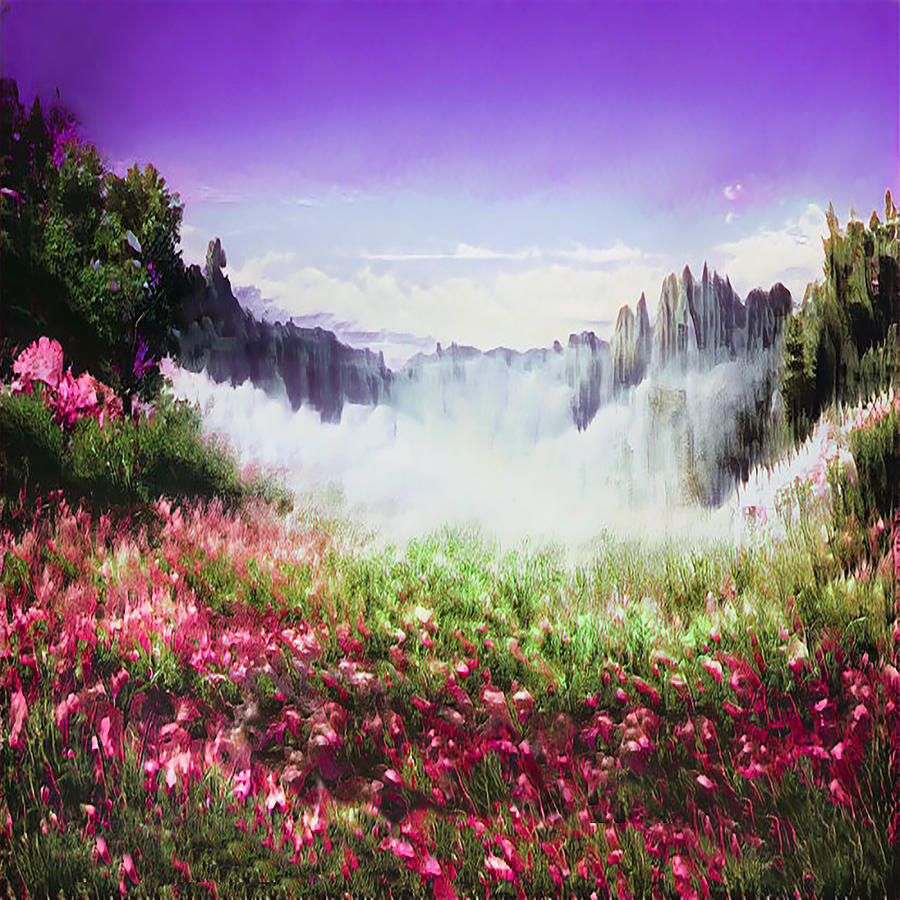 Smoke in a Field of Flowers Digital Art by Caterina Christakos