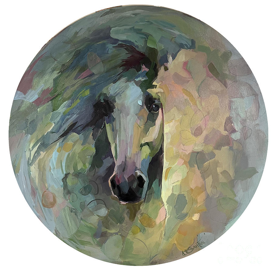 Horse Painting - Smoke by Kimberly Santini