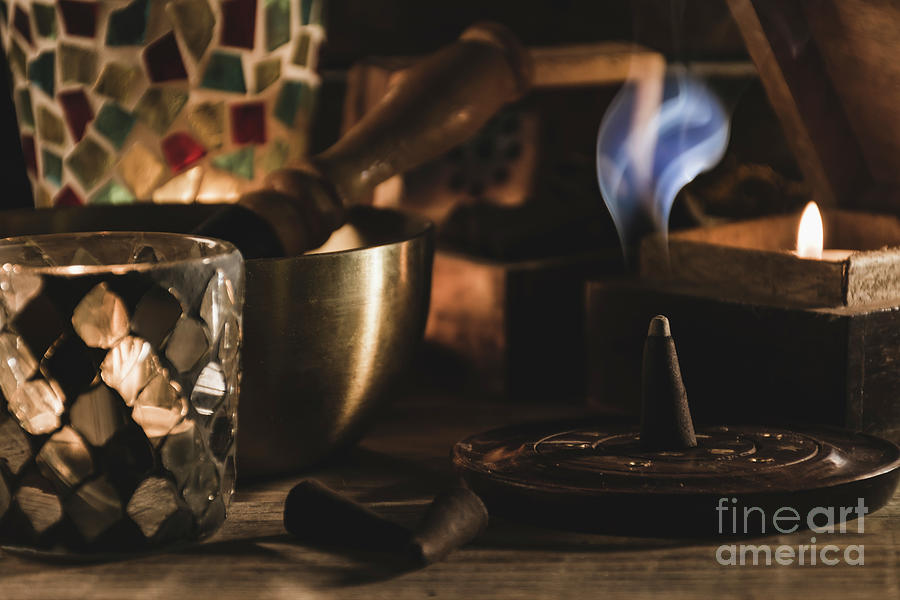 Smoke of an incense cone and bowl Photograph by Vicente Sargues