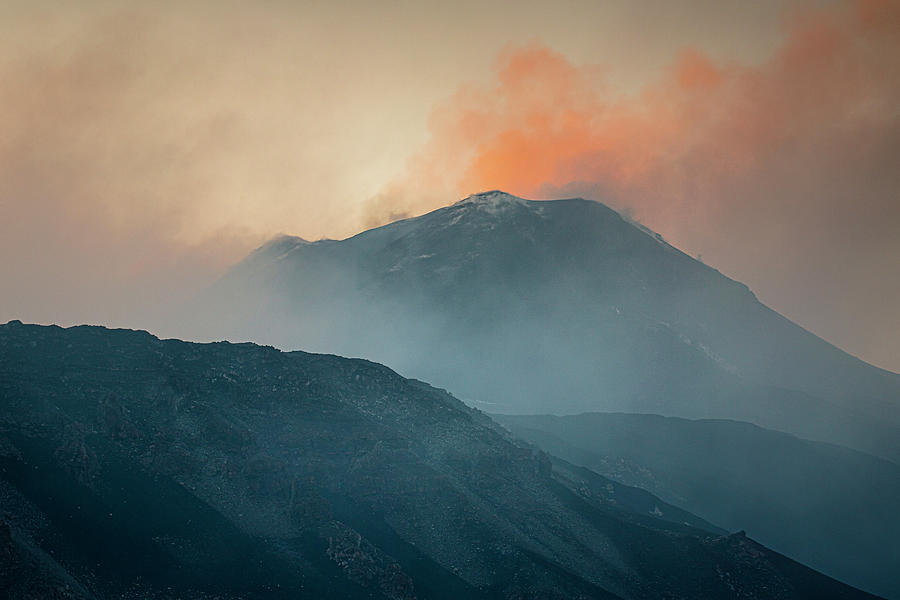 Smoke on top of Etna volcano Photograph by Ruben Vicente