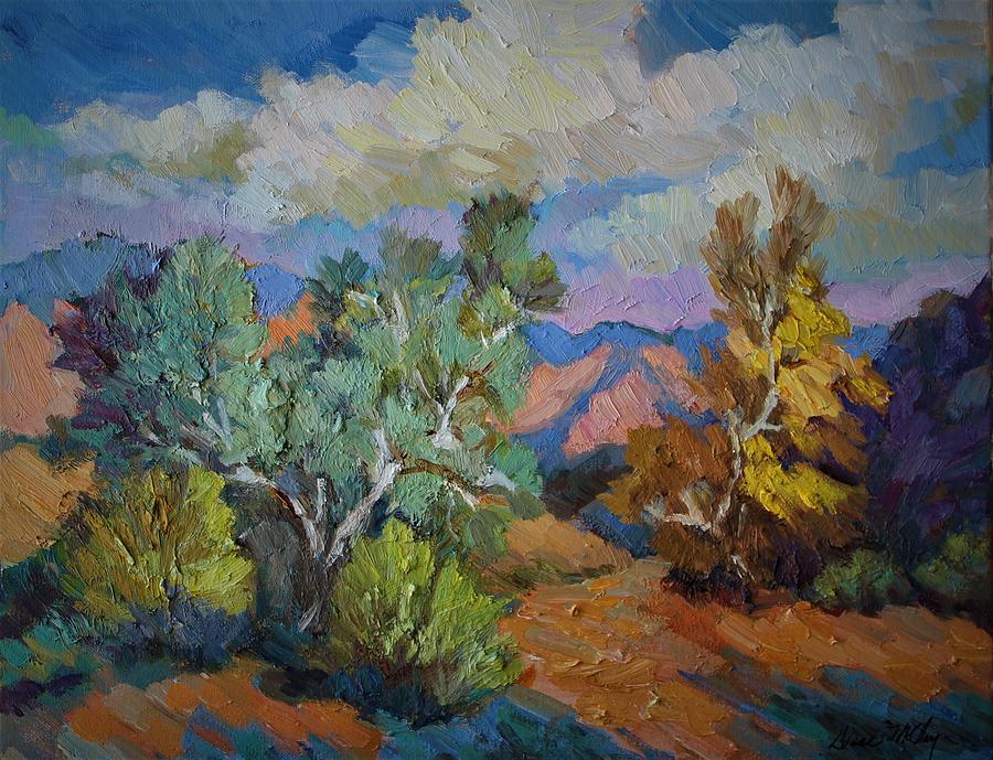 Smoke Tree and Palo Verde Painting by Diane McClary
