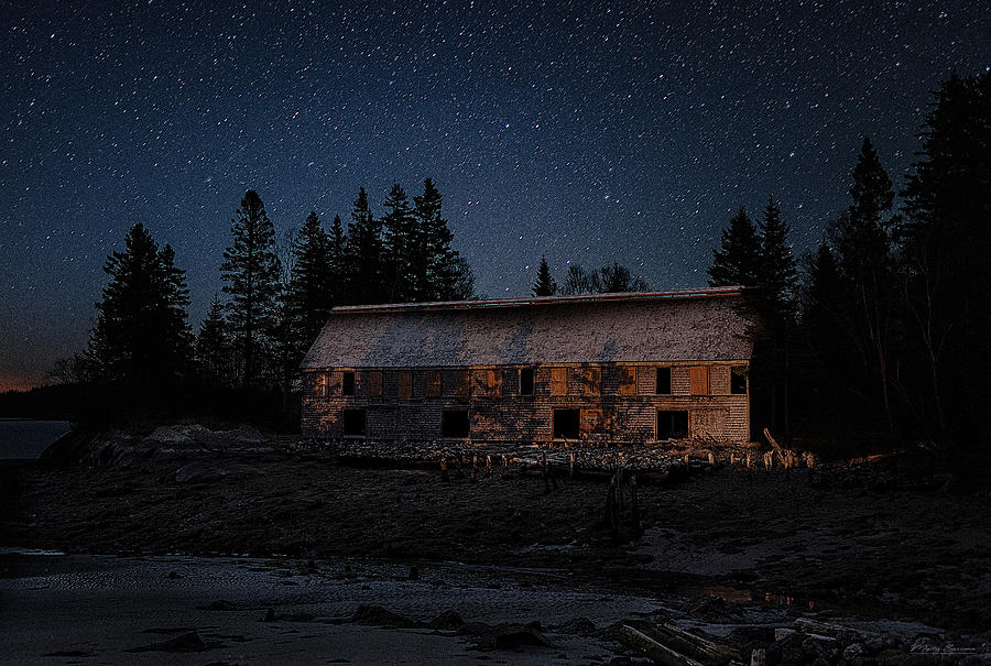 Abandoned Photograph - Smokehouse Nightscape by Marty Saccone