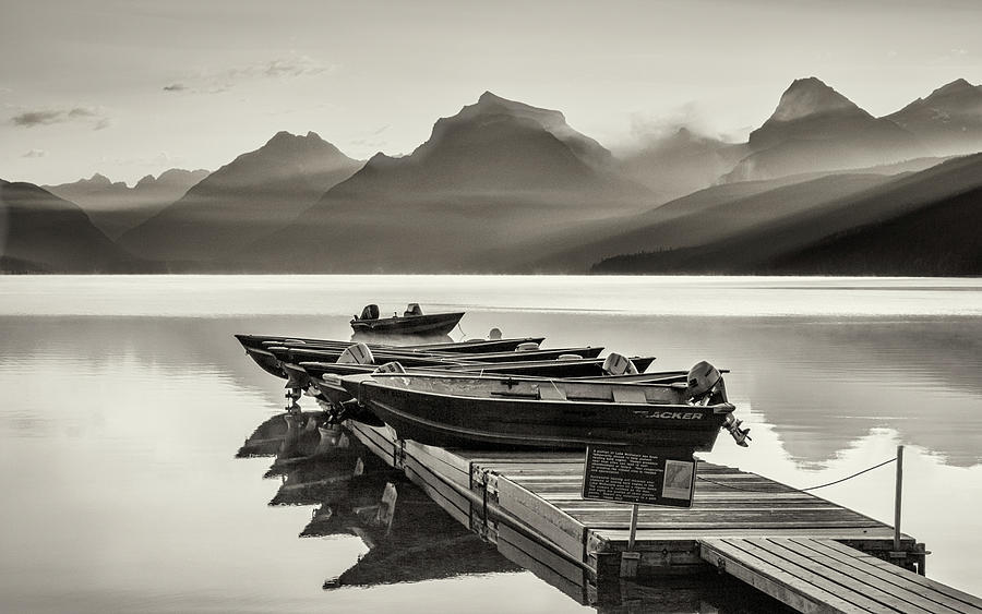 Landscape Photograph - Smokey Dawn, Lake MacDonald, Glacier NP by Dianne Arrigoni