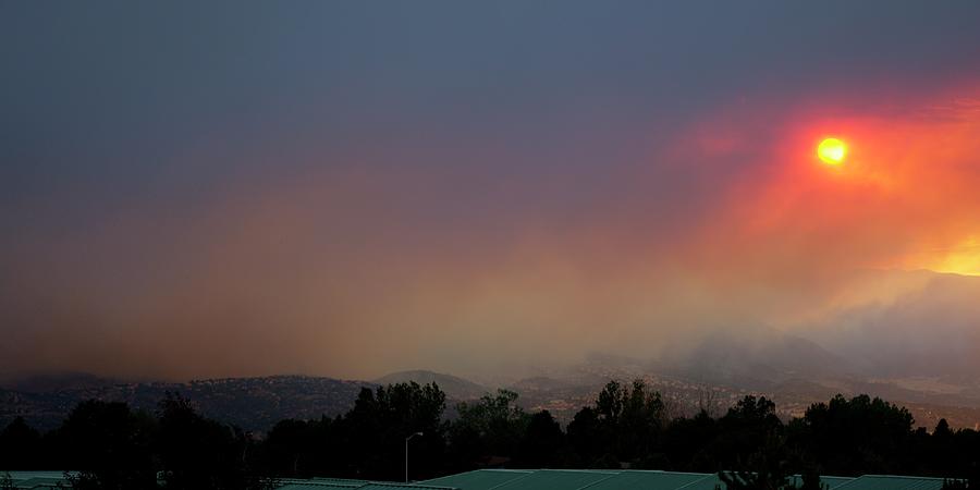 Smokey Sunset Colorado Springs Photograph by Jerry Sodorff