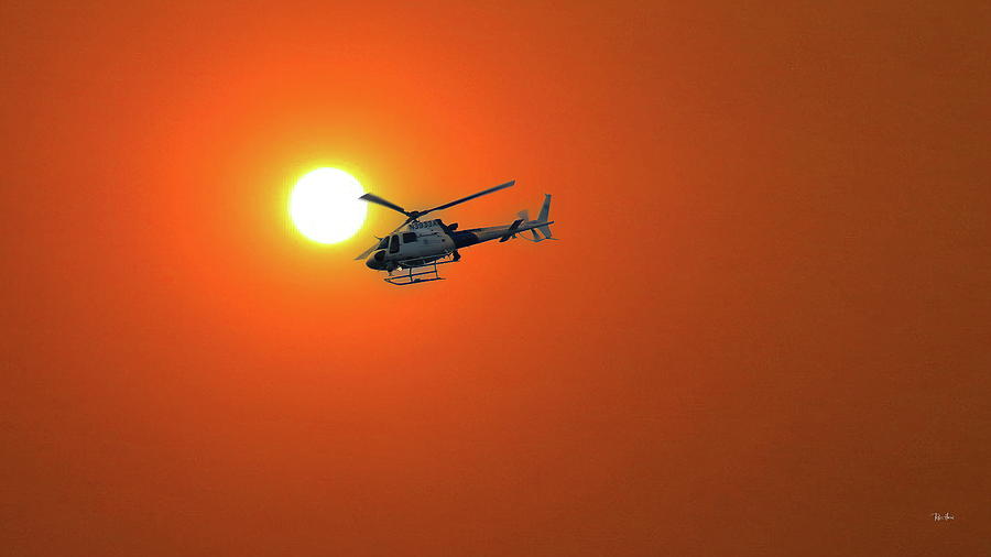 Smokie Sky And Helicopter Photograph