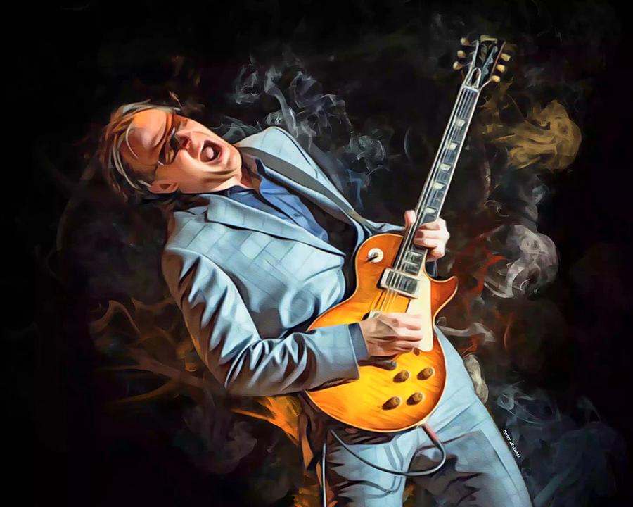 Eric Clapton Digital Art - Smokin Joe Bonamassa Action Portrait by Scott Wallace Digital Designs