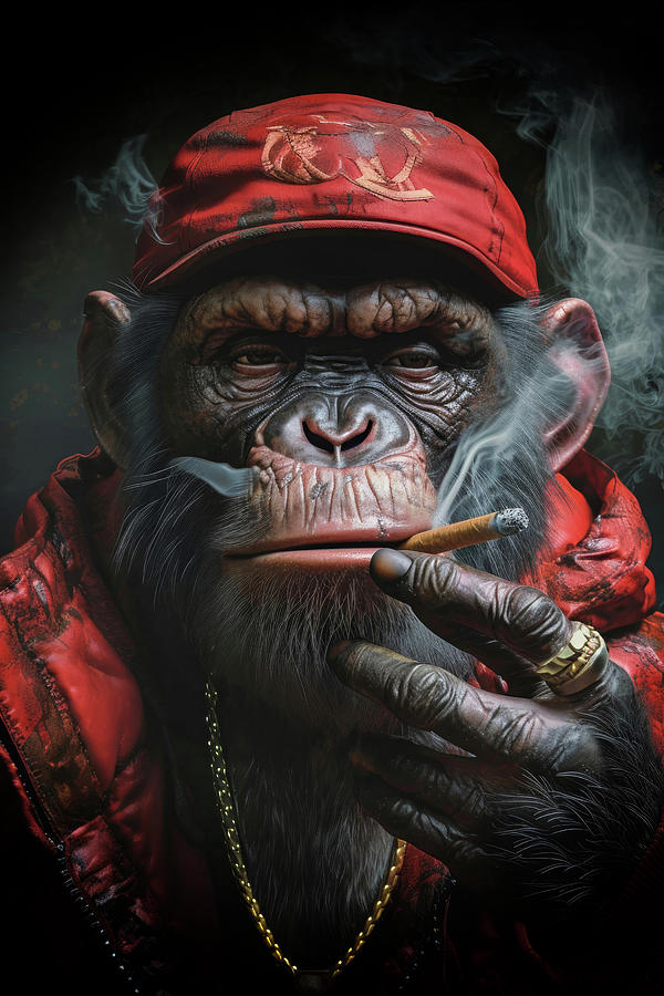 Smoking Ape Digital Art by Imagine ART