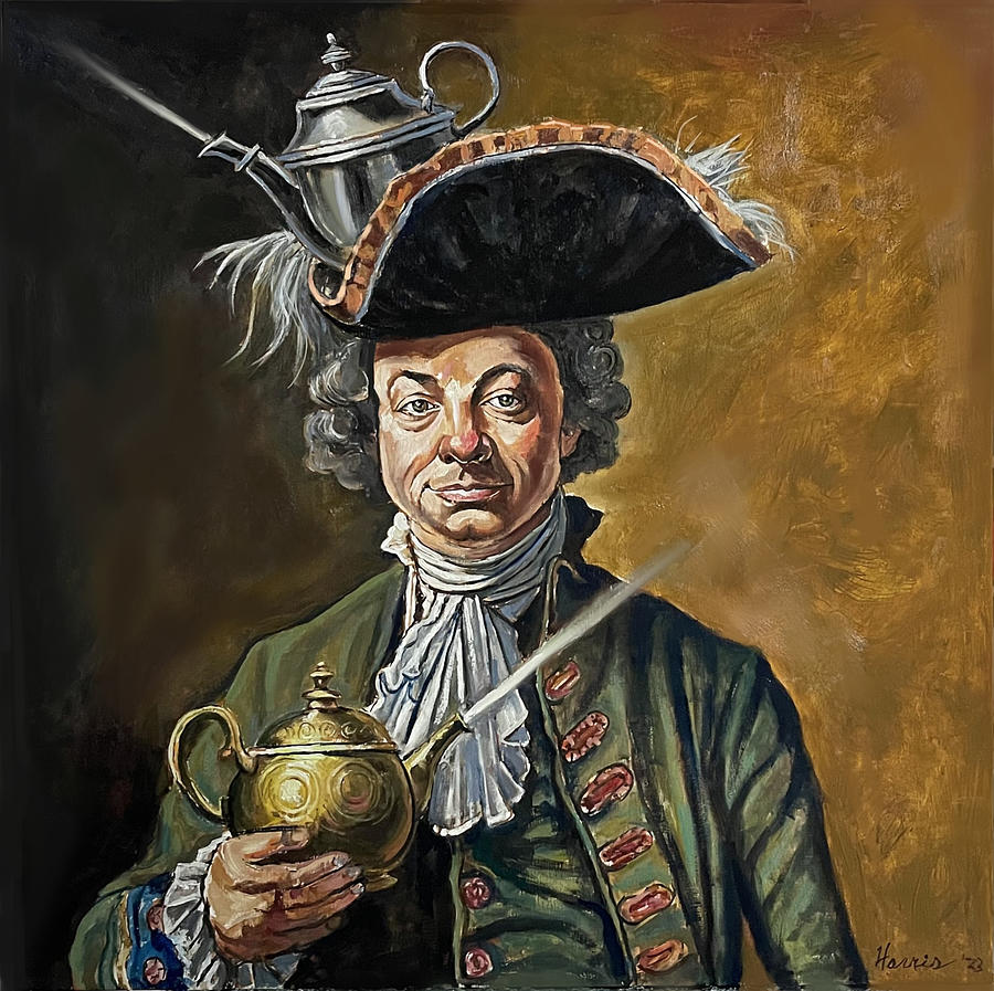 Smoking Hot Captain Teapot Painting by Frank Harris
