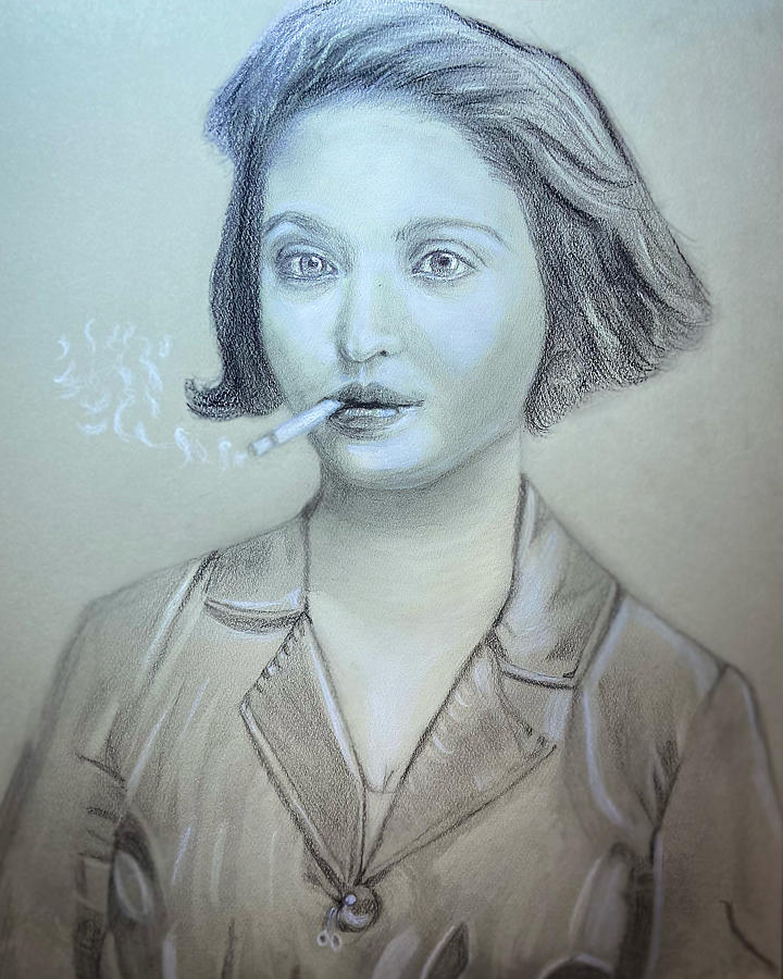 Smoking Lady Drawing by Mariana Roca - Fine Art America