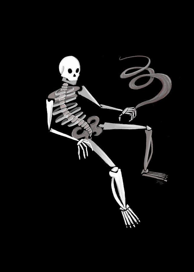 Smoking Skeleton Digital Art by Megan Shol Fine Art America