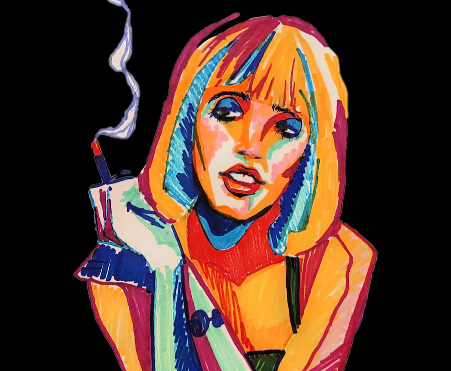 Smoking woman Drawing by Julianna Wardlaw Pixels