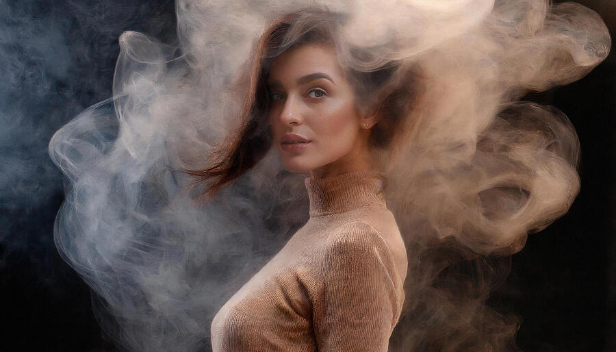 Portrait Photograph - Smoky atmosphere by Manolis Tsantakis