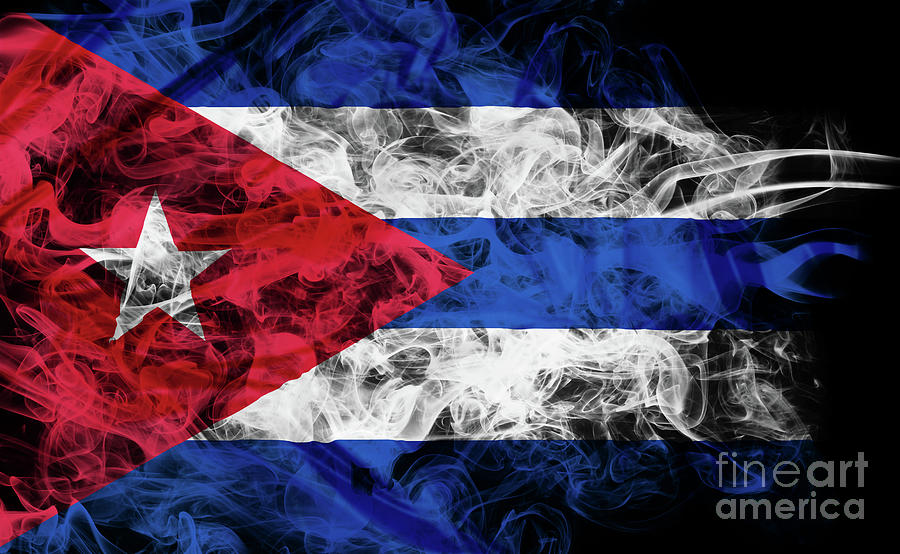 smoky flag of Cuba Photograph by Benny Marty