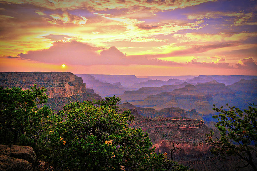 Smoky Grand Canyon Sunset  Photograph by Chance Kafka