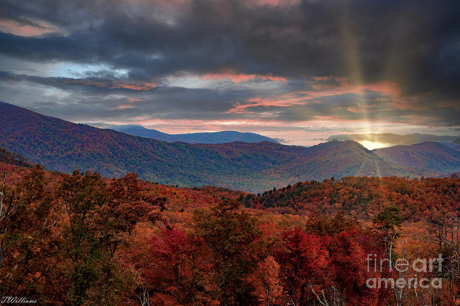 Smoky Mountain Autumn Days End Photograph by Theresa D Williams