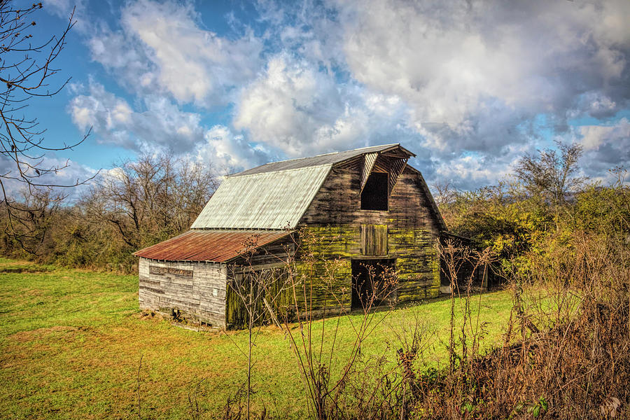 Smoky Mountain Barn Under the Clouds Photograph by Debra and Dave Vanderlaan