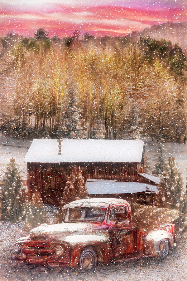 Smoky Mountain Christmas Tree Farm Painting Photograph by Debra and Dave Vanderlaan