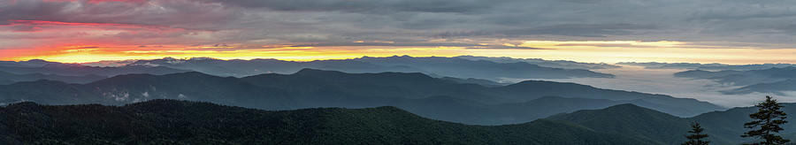 Smoky Mountain Clingmans Dome Sunrise Pano Photograph by Sebastian Musial