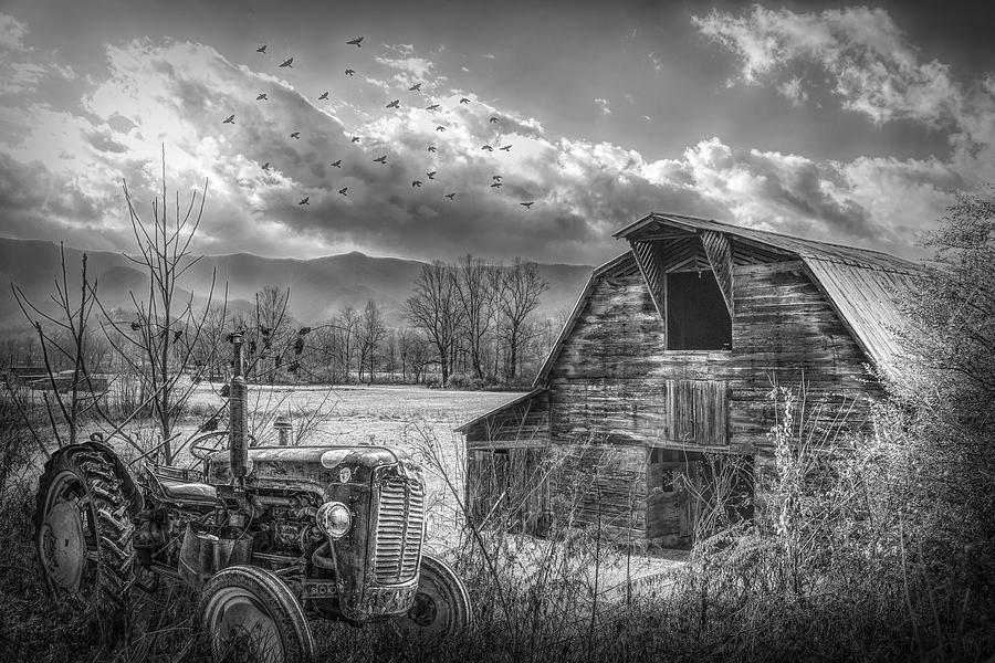 Smoky Mountain Country in Black and White Photograph by Debra and Dave Vanderlaan