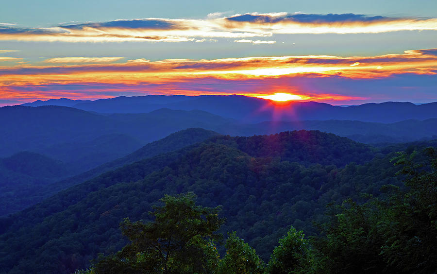 Smoky Mountain Sunset Photograph by Gina Fitzhugh