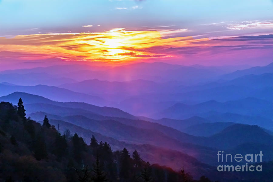Smoky Mountain Sunset Splendor Photograph by Theresa D Williams