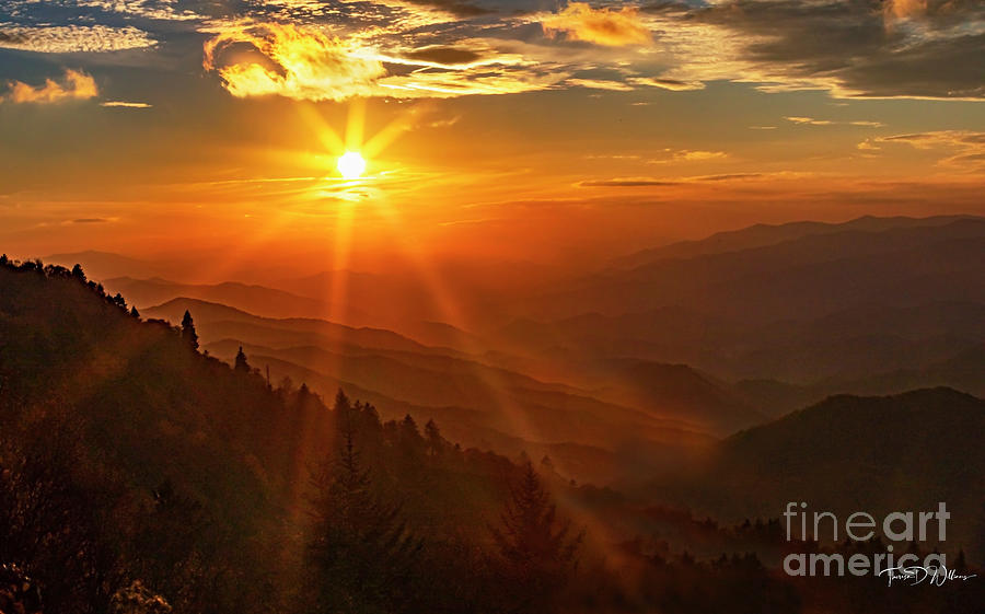 Smoky Mountains October Sunset Photograph by Theresa D Williams