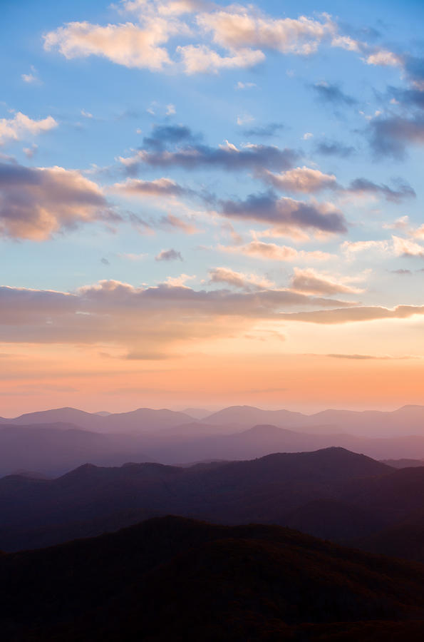 Smoky Mountains Sunset Photograph by Steve Whiston - Fallen Log Photography