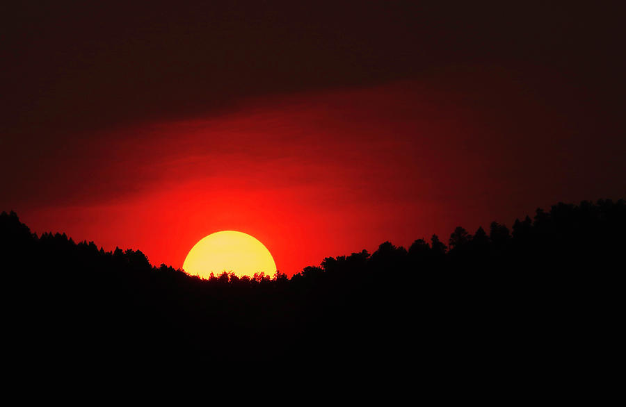 Smoky Sunset Silhouette Photograph by Brian Gustafson