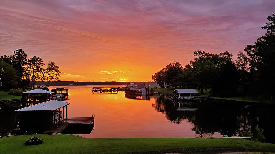 Smooth Orange Lake Sunrise Skies Photograph by Ed Williams