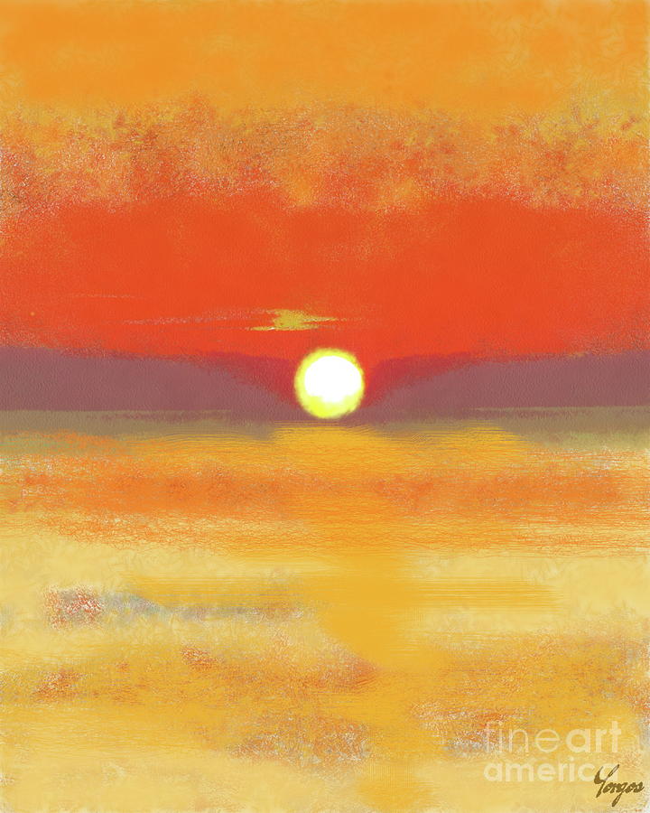 Smooth Sunset on The Sea Digital Art by Yorgos Daskalakis