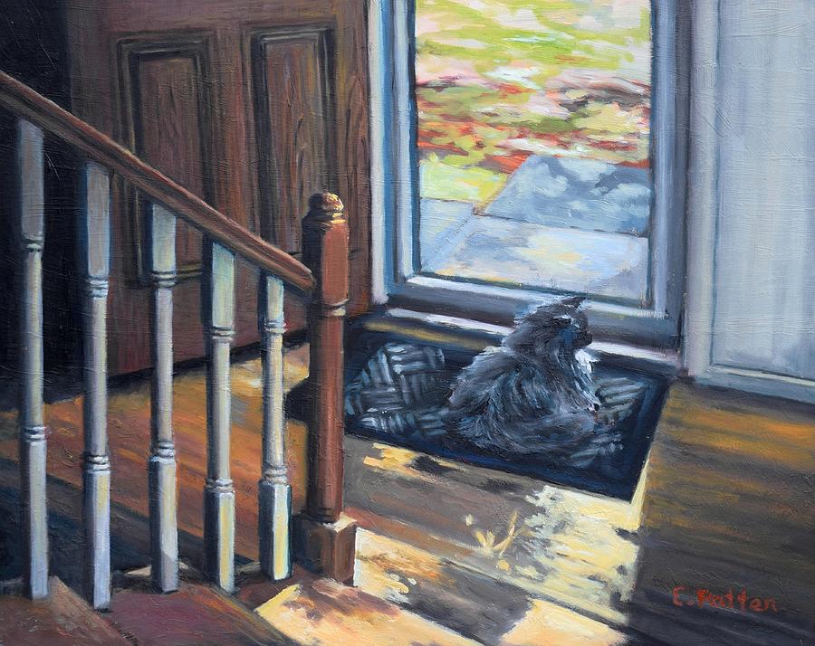 Cat Painting - Smudge In The Afternoon Sun by Eileen Patten Oliver