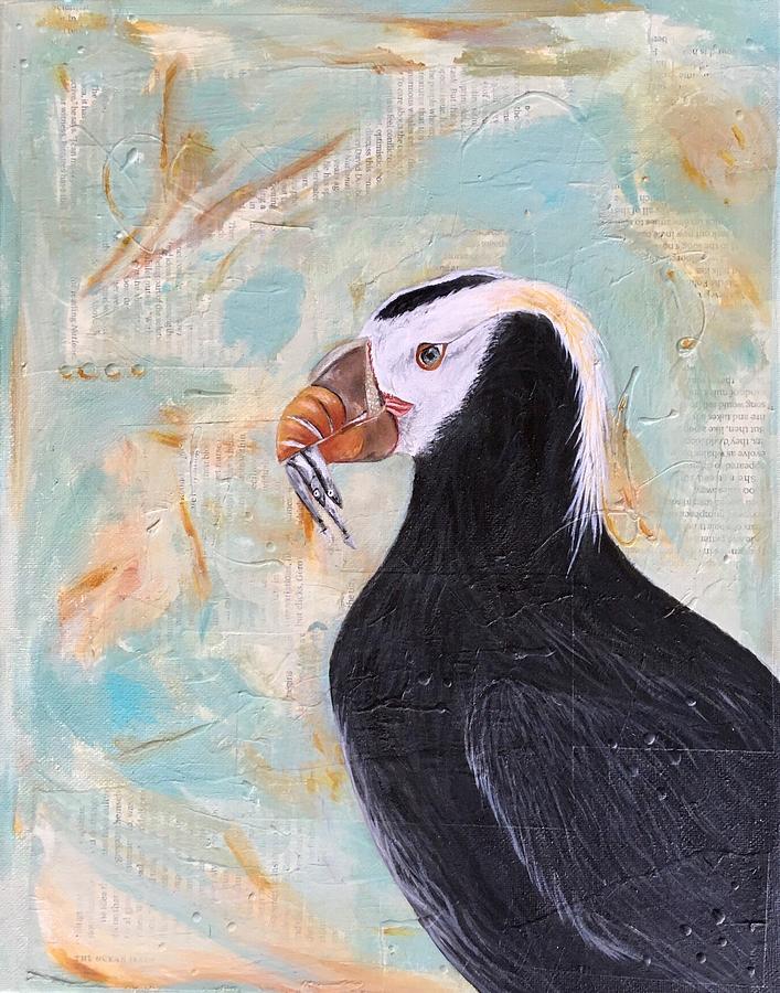 Puffin Mixed Media - Snacktime by Hayden Tucker Grade 8 by California Coastal Commission