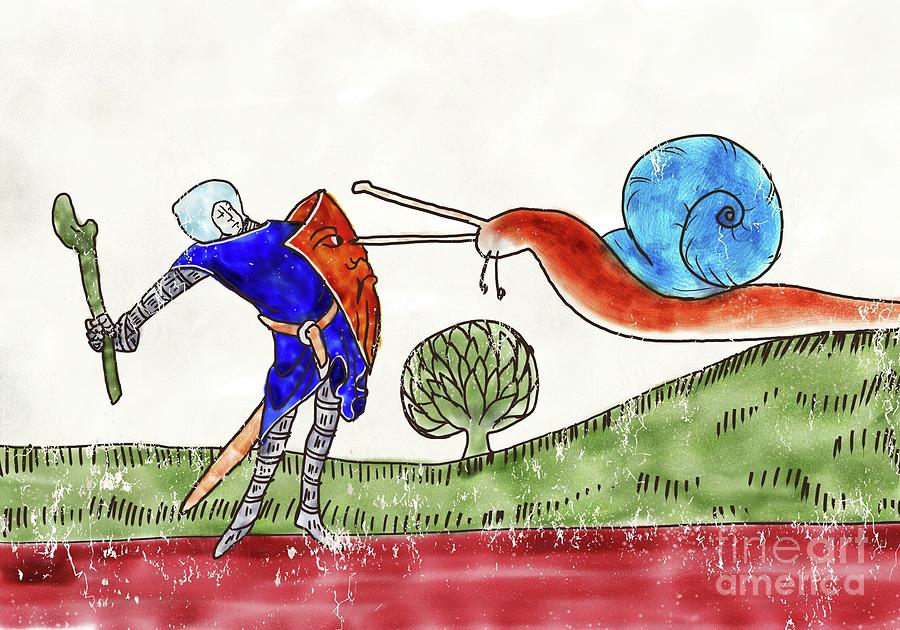 Snail Battle 1 Digital Art by Christina Serra