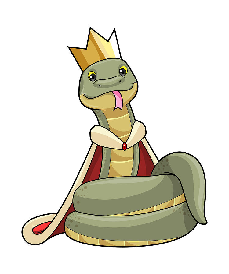 Snake as King with Crown Painting by Markus Schnabel - Pixels