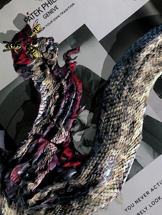 Snake, blood, money  Mixed Media by Jonathan Thompson