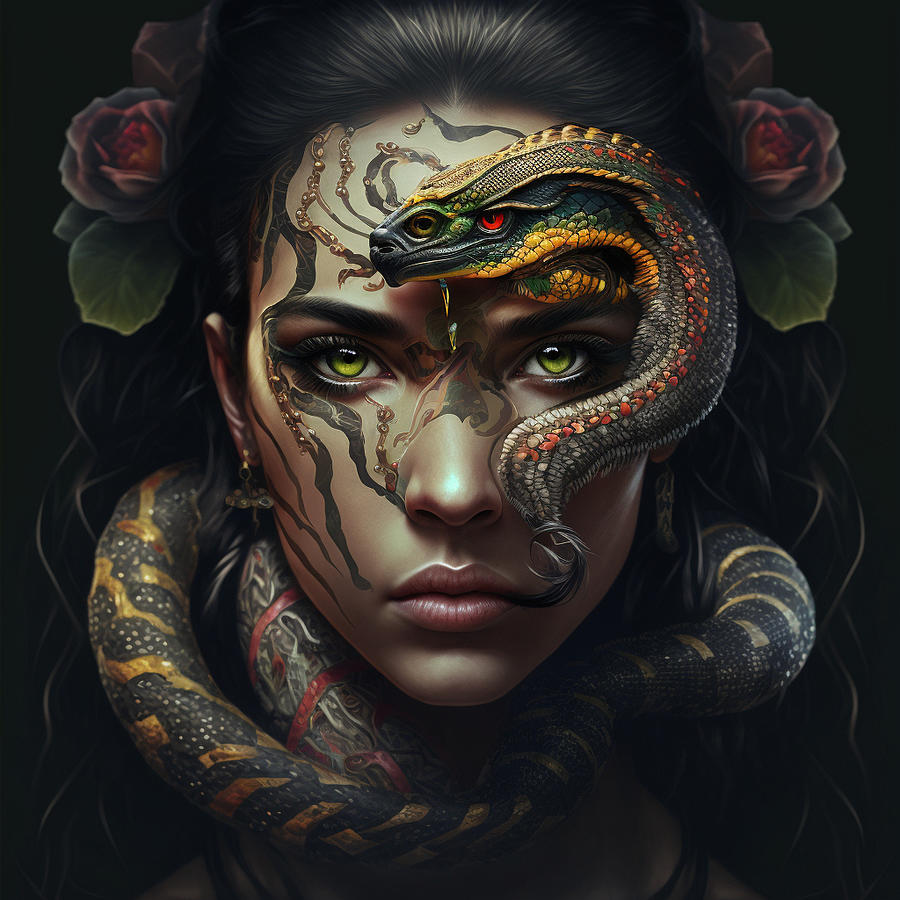 Snake Enchantress 1 Digital Art by Fantasy Flair - Fine Art America