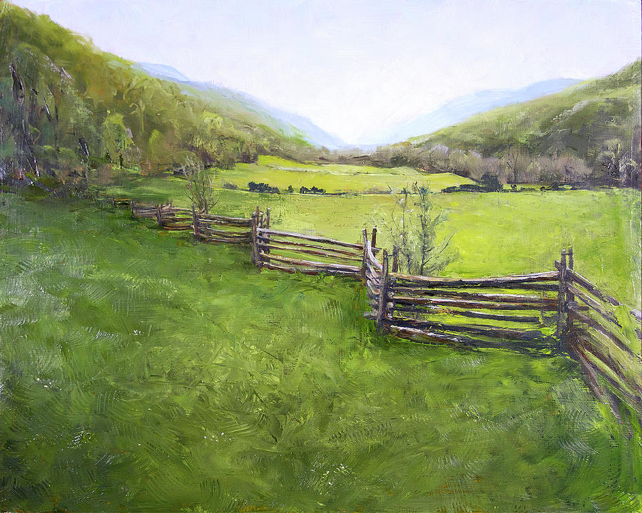 Snake Fence - The Land Before The Dam Painting by Hone Williams