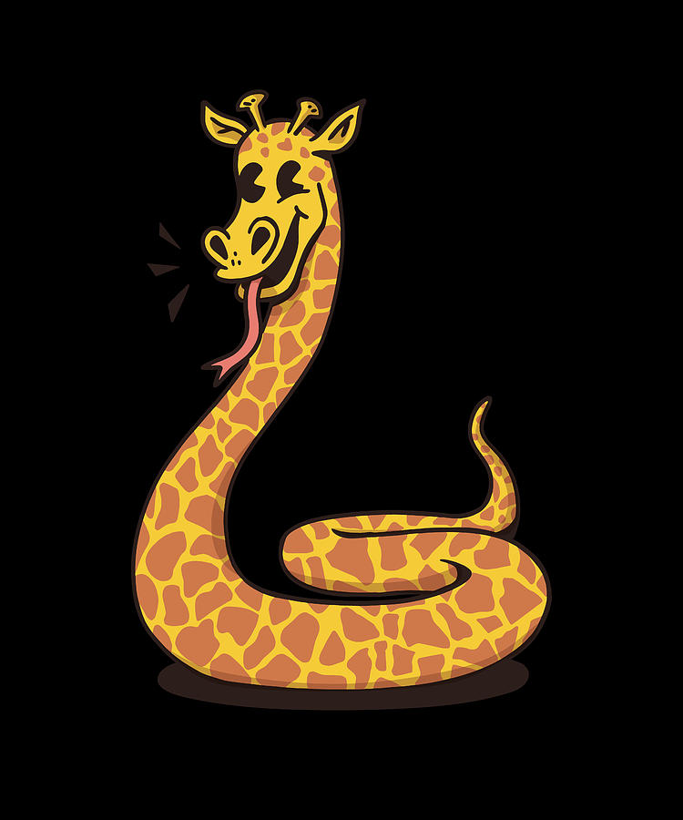Snake giraffe funny cartoon giraffe snake Mixed Media by Norman W - Pixels