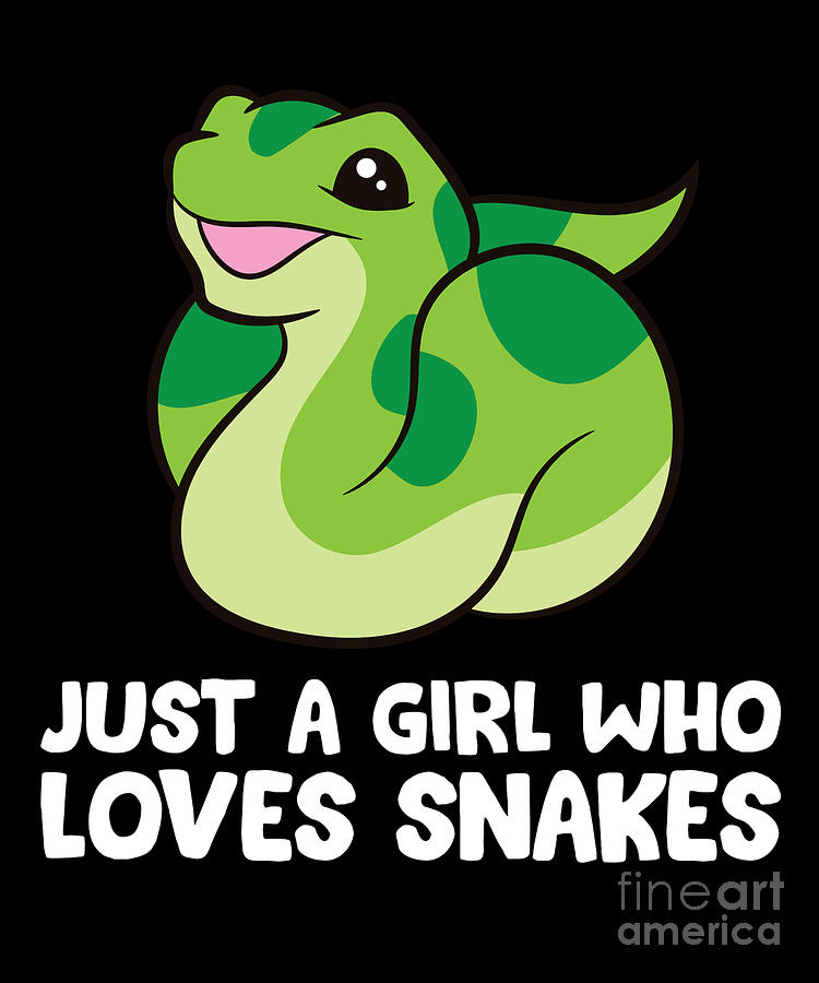 Snake Girl Just a Girl Who Loves Snakes Digital Art by EQ Designs ...