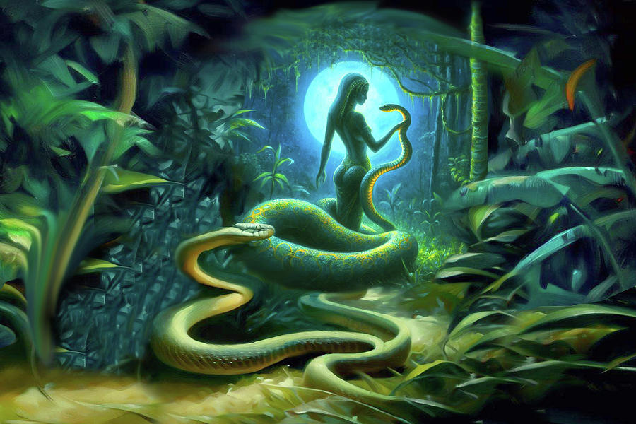 Snake Goddess Digital Art by Lisa Yount