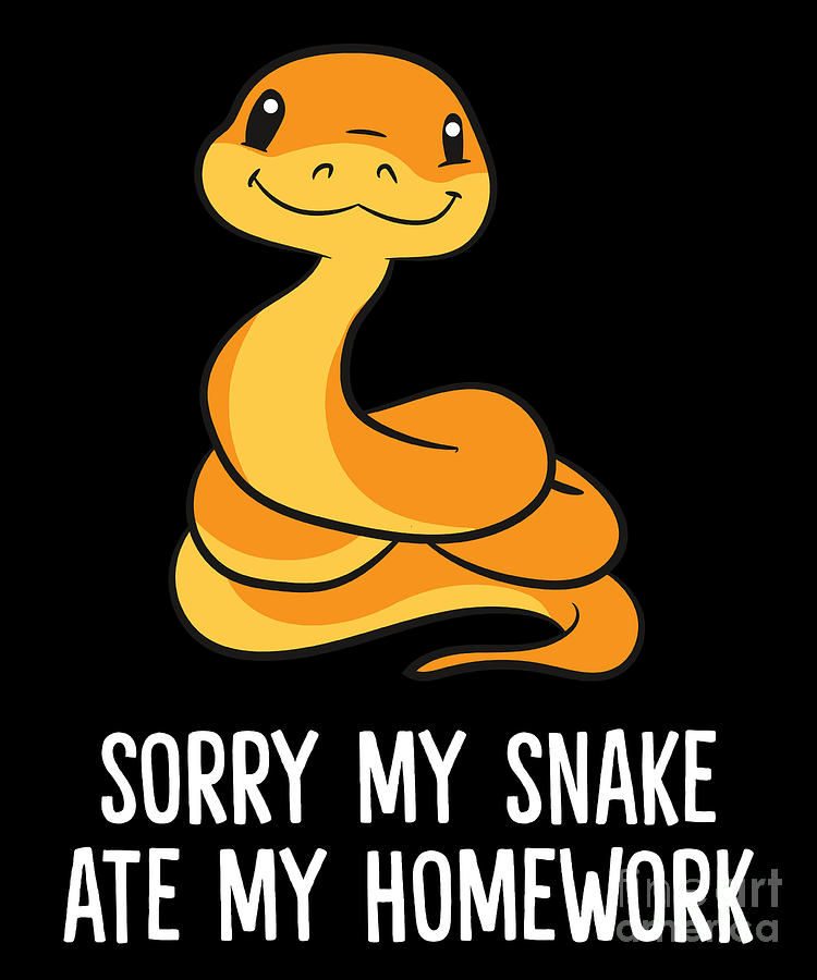 Snake Pet Son Daughter School Sorry My Snake Ate Homework Digital Art 