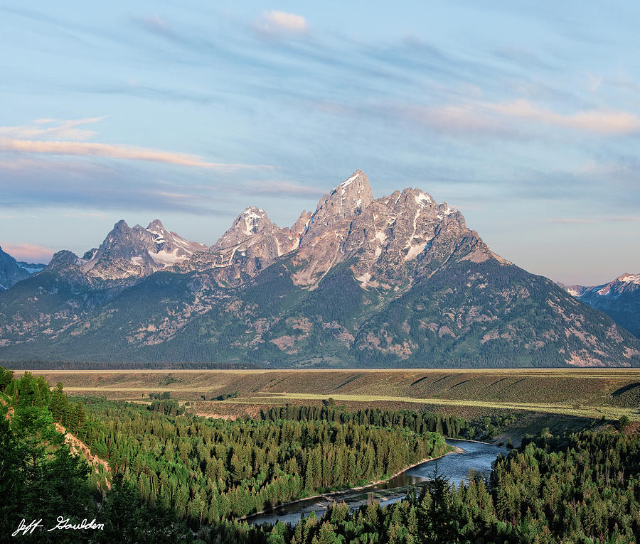 Snake River and the Teton Range at First Light Photograph by Jeff Goulden