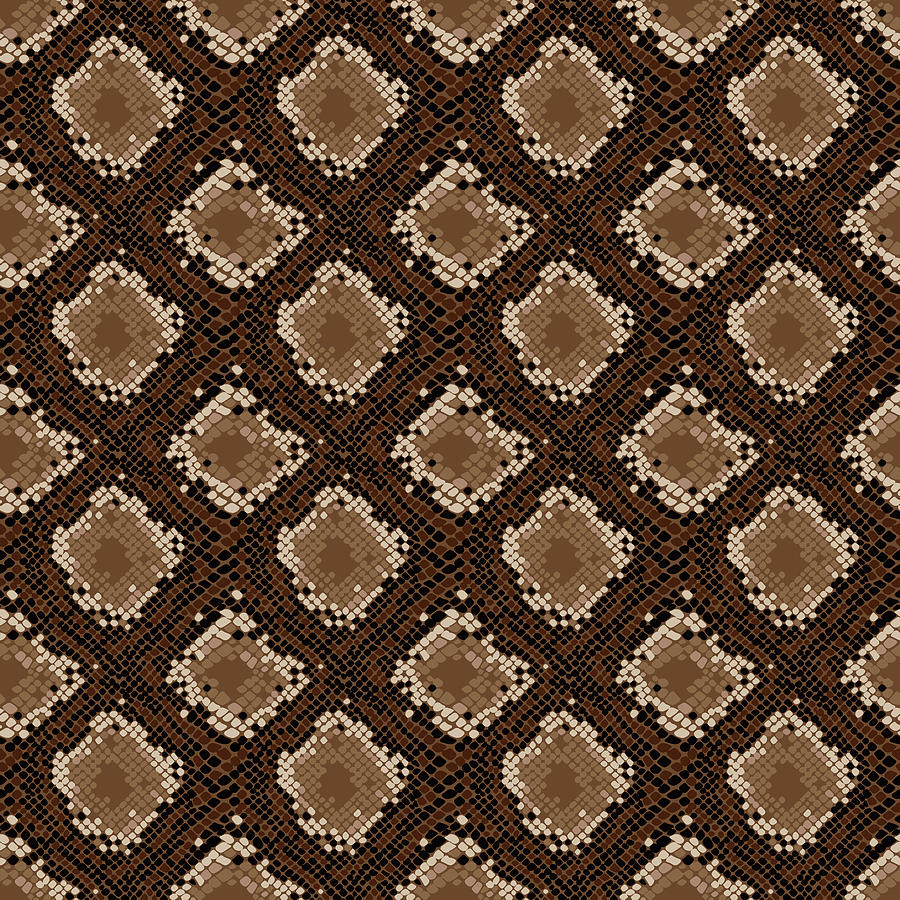 Snake Skin Seamless Pattern - Brown Digital Art