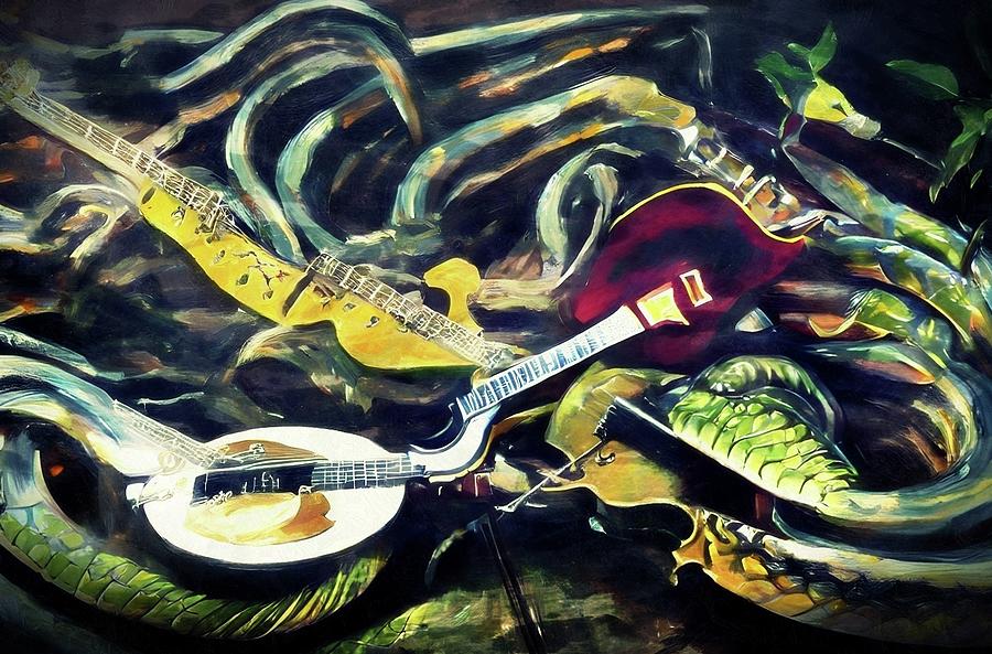 Snakes in the Bluegrass Digital Art by Ally White